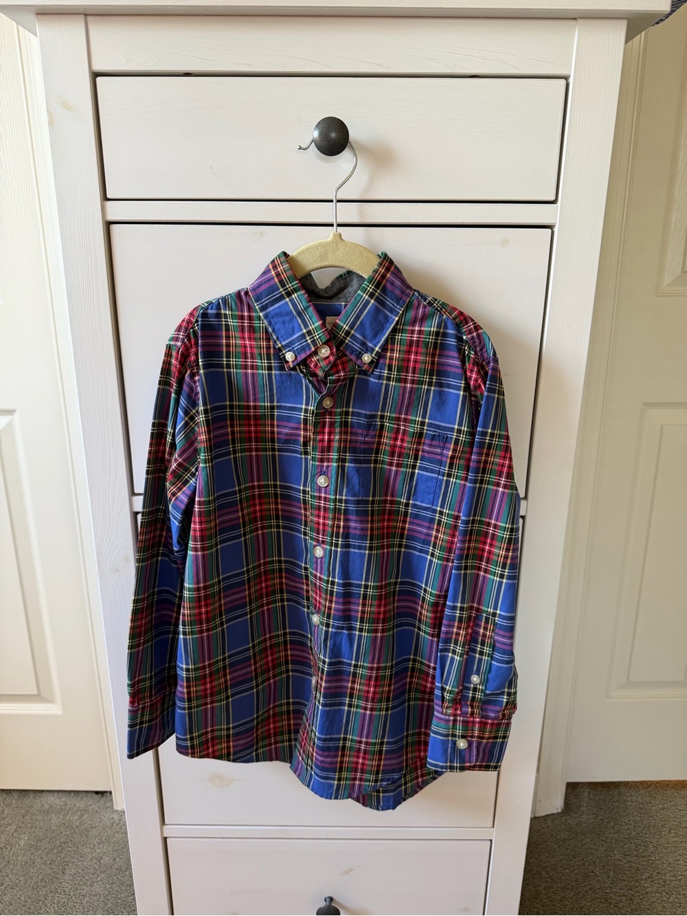 JCrew Crewcuts Blue Plaid Button-Down Shirt
